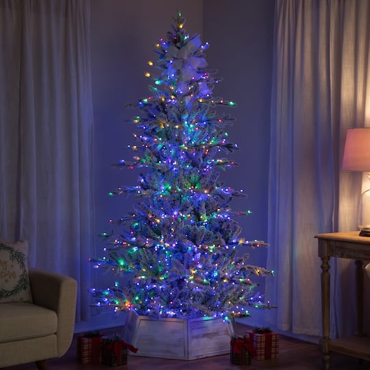 7.5Ft Pre-Lit Real Touch™ Elite Flocked Calgary Pine IPT Artificial Christmas Tree, Dual Color LED Lights By Northlight in White | 7.5 ft | Michaels®